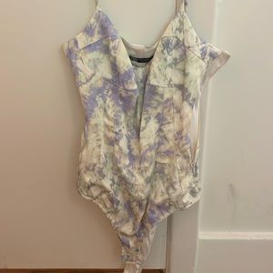 Multi color (purple, green and white) zara bodysuit!